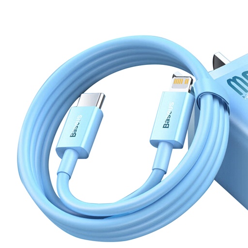 Cable for iPhone Superior Series USB-C - Lightning 20W PD 1m - blue