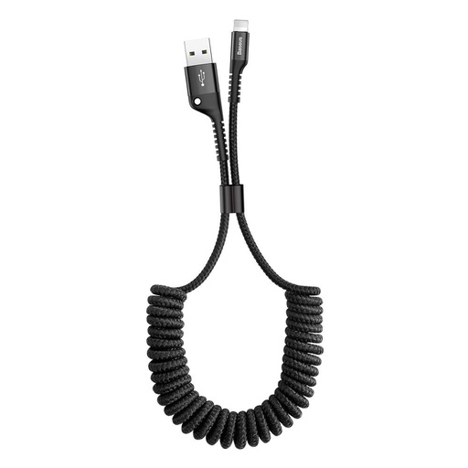 Cable for Iphone spring cable USB - Lightning Fish Eye 1m black