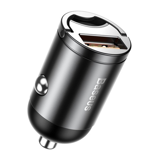 Mini viedais auto lādētājs Tiny Star USB 30W Quick Charge pelēks
