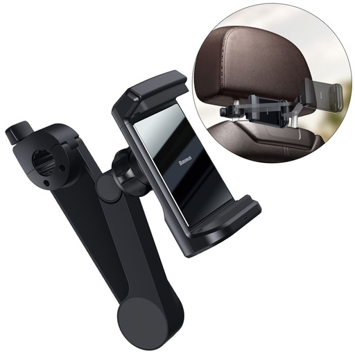 Car headrest phone holder with Qi wireless charger 15W black