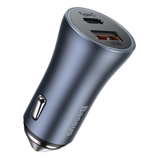 USB-C + USB 40W ātrais auto lādētājs Golden Contactor Pro pelēks