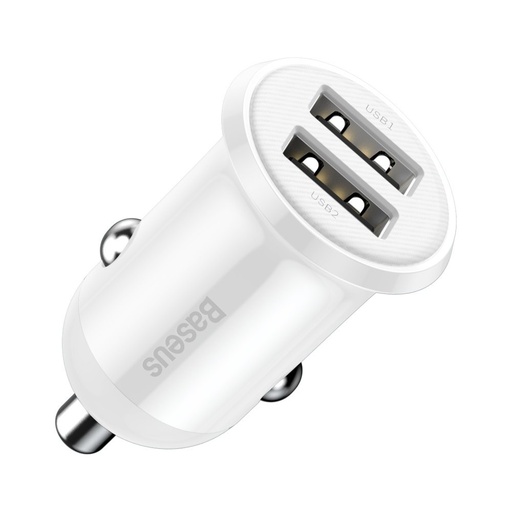 Grain Pro 2x USB 4.8A auto lādētājs cigarešu aizdedzinātāja ligzdai, balts