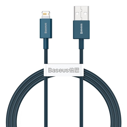Aukščiausios kokybės Iphone USB - Lightning 2.4A 1 m mėlynos spalvos kabelis