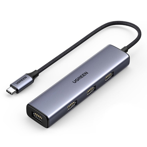 Dalytuvas HUB USB-C į 4x USB 3.2 sidabrinis