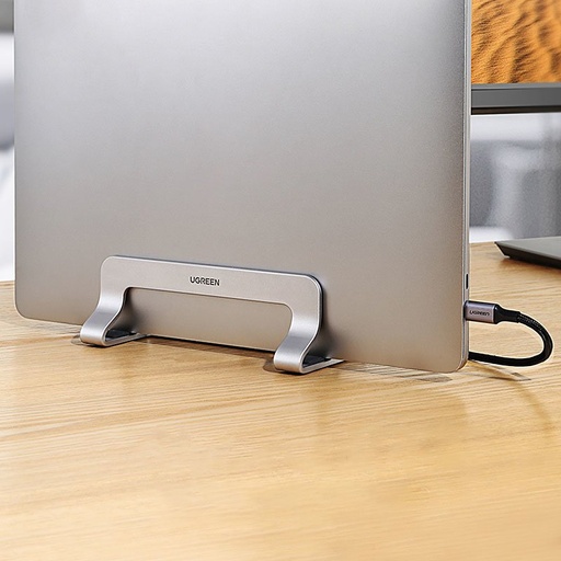 Vertikalus laikiklis "MacBook" nešiojamojo kompiuterio planšetinio kompiuterio laikiklis, aliuminis, sidabrinis