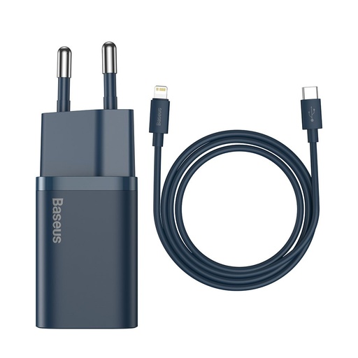 "Super Si 1C USB-C 20W PD greitasis įkroviklis + "iPhone Lightning" laidas 1 m mėlynas