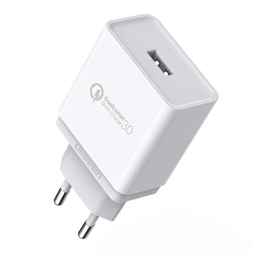 "Quick Charge 3.0" 18W 3A USB greitasis įkroviklis, baltos spalvos