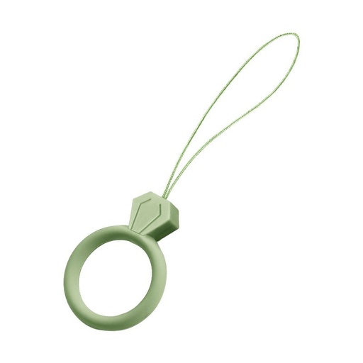 Silicone lanyard for phone pendant diamond ring finger light green
