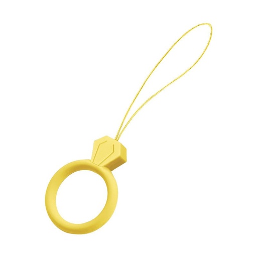 Silicone lanyard for phone pendant diamond ring finger yellow