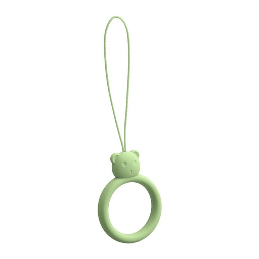 Silicone phone lanyard pendant bear ring finger ring light green