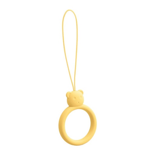 Silicone lanyard for phone pendant bear ring finger yellow