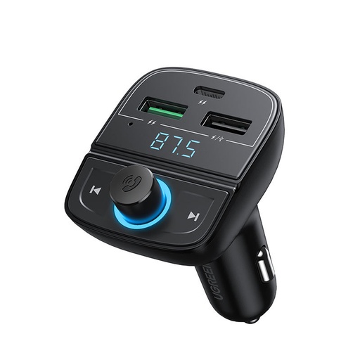 FM raidītājs MP3 Bluetooth 5.0 auto lādētājs 3x USB TF microSD melns