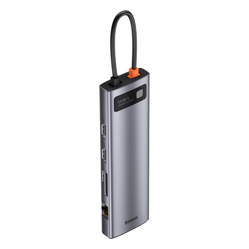 Daudzfunkcionāls USB-C portu replikators HUB Metal Gleam 11in1 pelēks