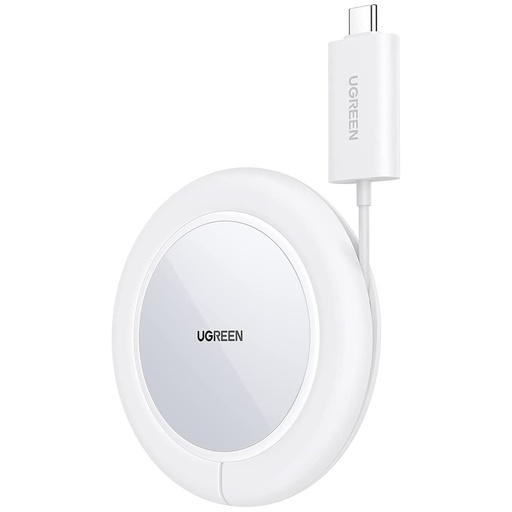 Qi 15 W bezvadu lādētājs ar silikona vāciņu, kas saderīgs ar MagSafe, balts