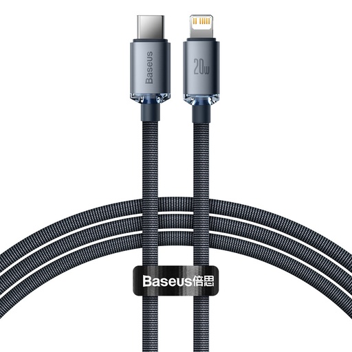 USB - Lightning kabelis ātrai uzlādei un datu pārsūtīšanai 1,2 m melns