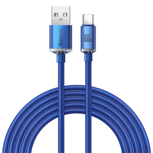 USB-uz USB-C kabelis ātrai uzlādei un datu pārsūtīšanai 2 m zils