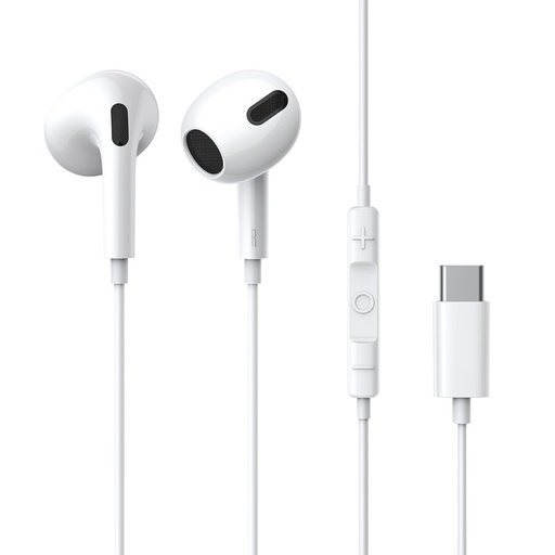 In-ear austiņas uz kabeļa ar mikrofonu USB-C Encok C17 balts