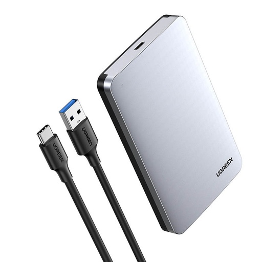 2,5'' SATA 3.0 6Gbps cietā diska korpuss + USB kabelis - USB-C 0,5 m pelēks