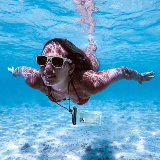 Waterproof phone case Slide-cover blue