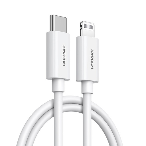 "iPhone MFi" USB-C - "Lightning" 27W PD 1,2 m ilgio baltas kabelis