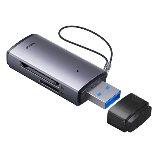 "USB Lite" serijos SD/TF kortelių skaitytuvo adapteris pilkos spalvos