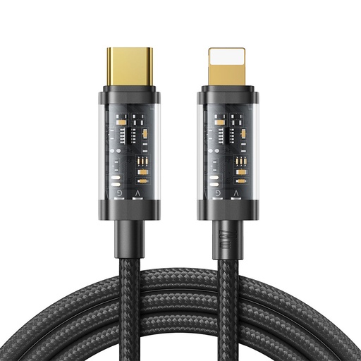 Pintas kabelis iPhone USB-C - Lightning PD 20W 1,2 m juodas
