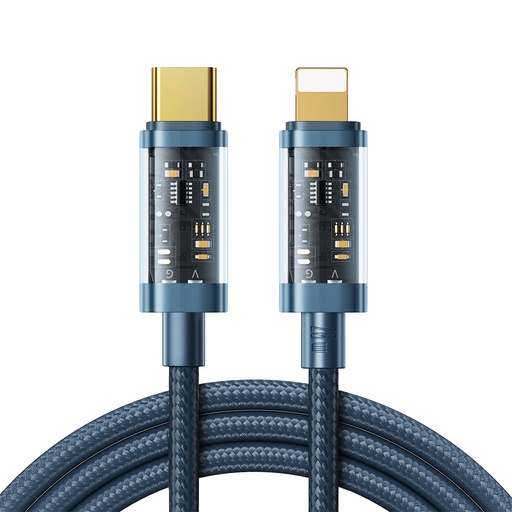 Pintas kabelis iPhone USB-C - Lightning PD 20W 1,2 m mėlynos spalvos