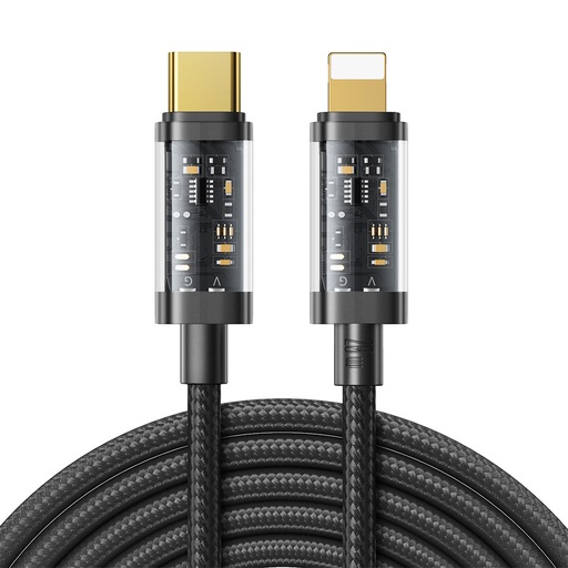 Pintas kabelis iPhone USB-C - Lightning PD 20W 2 m juodas