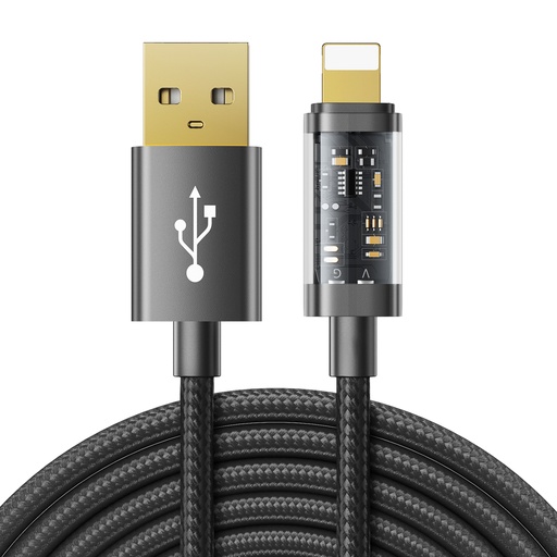 USB - "Lightning" "iPhone" įkrovimo ir duomenų perdavimo kabelis 2,4A 20W 2 m juodas