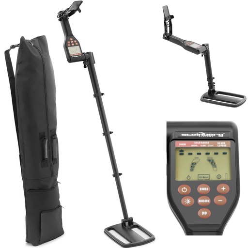 Salokāms metāla detektors diapazons līdz 20 cm spoles diametrs 24 cm 50-109 cm