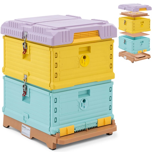 Polypropylene insulated beehive 2 bodies 54 x 44 cm