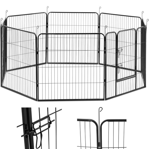 Dog pen enclosure puppy enclosure with gate height 81 cm 8 segments.