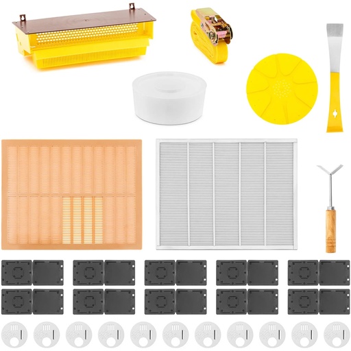 Set of beekeeping tools belt pollen catcher beetle trap - 28 pieces.