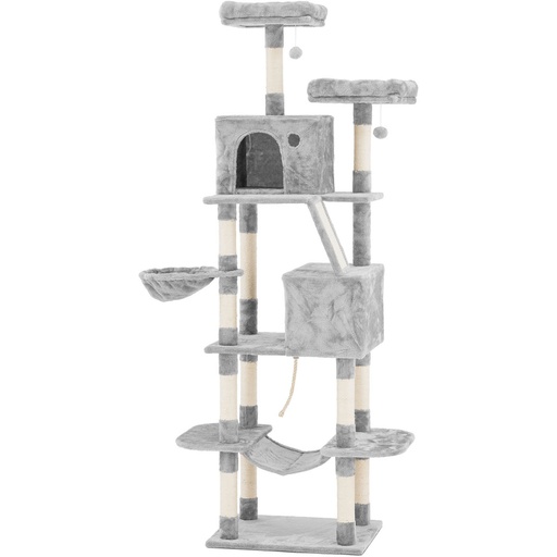 Scratching tower cat house balls lounger rope bridge 60x50x206cm UNI_CT_07