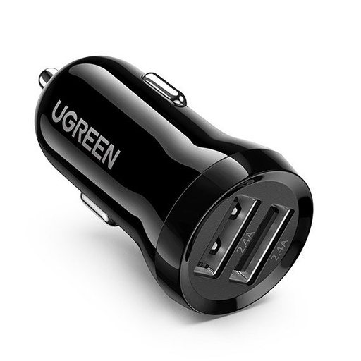 Auto lādētājs 2x USB 24W 4,8A melns
