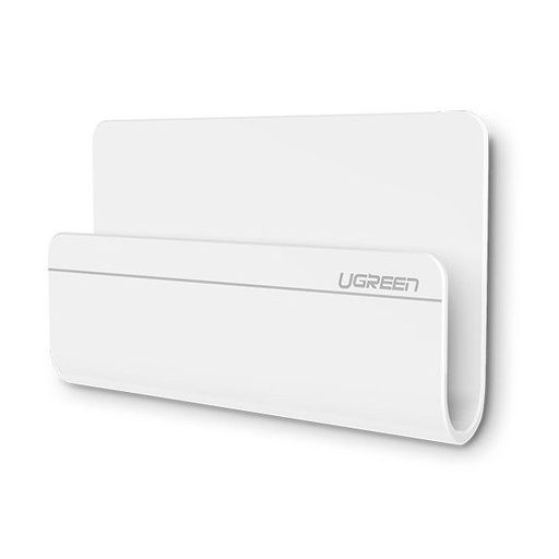 Wall mount phone shelf tablet smartphone charging rack white