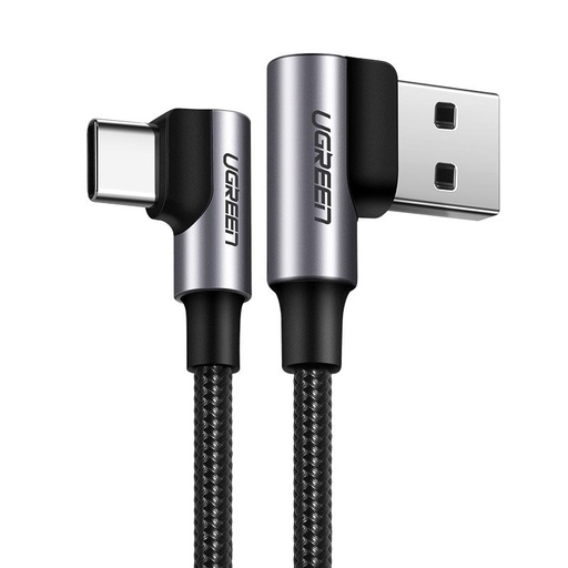 Kampinis pintas USB - USB-C greitojo įkrovimo 3.0 2 m pilkos spalvos kabelis