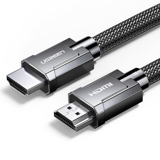HDMI 2.1 8K 4K 3D 48Gbps HDR VRR QMS ALLM eARC QFT kabelis 2 m pilkos spalvos
