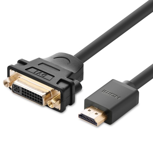Kabelio adapteris DVI moteriškas - HDMI vyriškas 22cm juodas