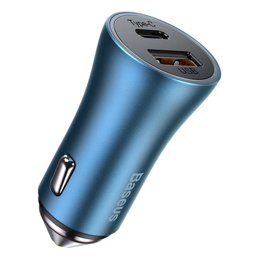 USB-C / USB ātrgaitas auto lādētājs Golden Contactor Pro zils