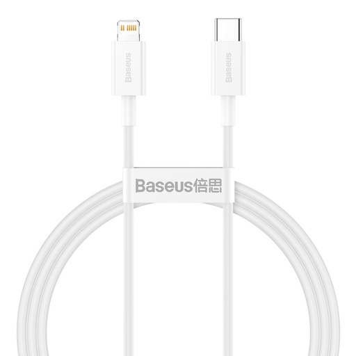Kabelis iPhone USB Type C - Lightning Power Delivery 20W 1m balts
