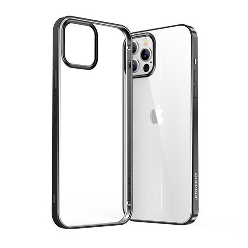 NBS itin plonas permatomas dėklas su metaliniu rėmeliu, skirtas "iPhone Pro Max 12", juodas