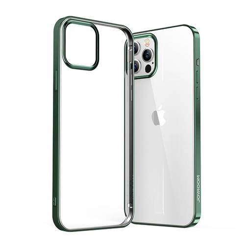 NBS itin plonas permatomas dėklas su metaliniu rėmeliu, skirtas "iPhone 12 Pro Max", žalias