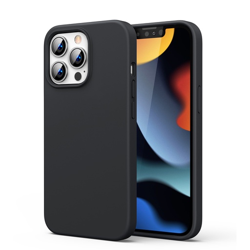 Guminis elastingas silikoninis dėklas iPhone 13 Pro Max juodas