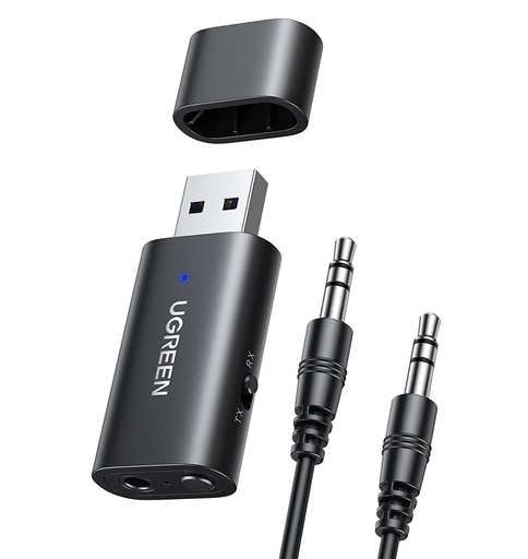 Bezvadu raidītājs + uztvērējs Bluetooth 5.1 audio adapteris 3,5 mm mini ligzda melns