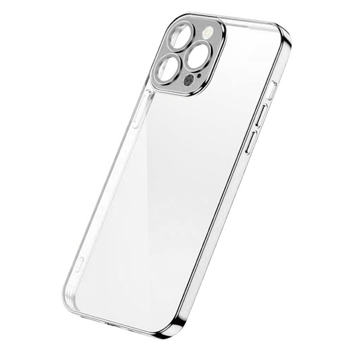 Dangtelis "iPhone 13 Pro" korpusui su metaliniu sidabro rėmeliu