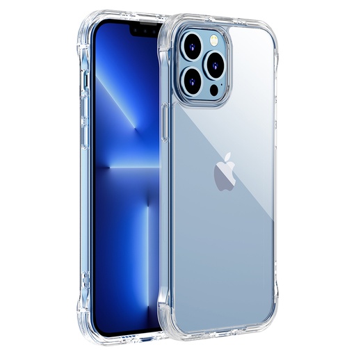 Dangtelis iPhone 13 Pro Max šarvuotam dėklui su kabliukų stovu permatomas