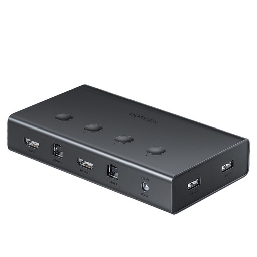 KVM jungiklis Klaviatūra Vaizdo pelė 4x HDMI 4x USB 4x USB-B juoda