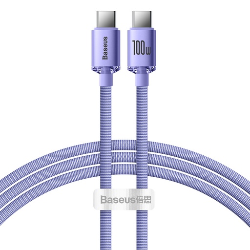 USB - USB-C 100W greitojo įkrovimo ir duomenų perdavimo kabelis 1,2 m violetinės spalvos