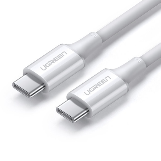 USB-C 5A ātrās uzlādes kabelis PD QC 2m balts